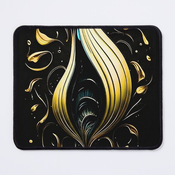 Item preview, Golden Flame Fibonacci Spiral on Black designed and sold by RAGANADesign.