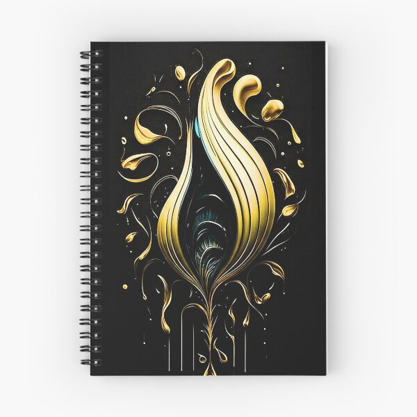 Item preview, Golden Flame Fibonacci Spiral on Black designed and sold by RAGANADesign.