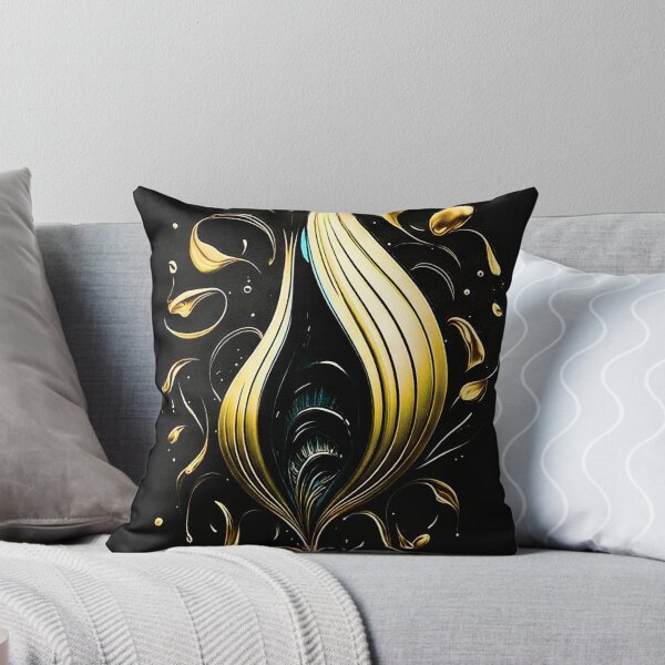 Item preview, Golden Flame Fibonacci Spiral on Black designed and sold by RAGANADesign.