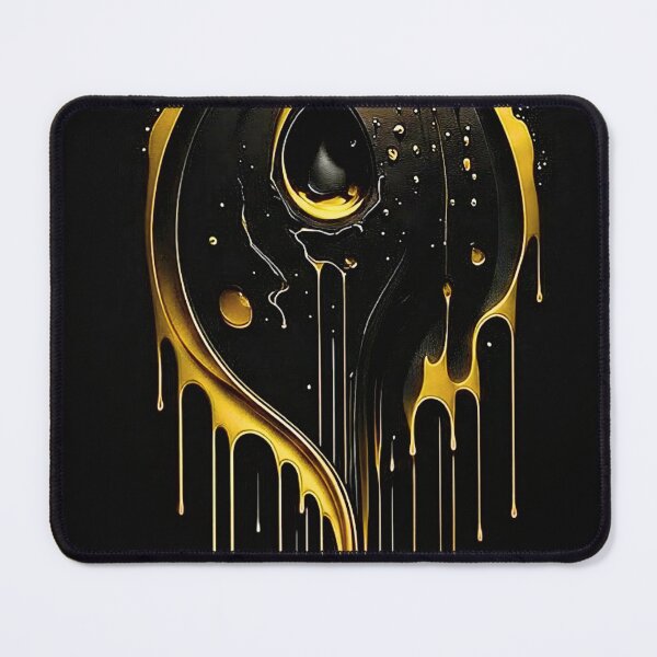 Item preview, Molten Gold Teardrop Abstract Black Art designed and sold by RAGANADesign.