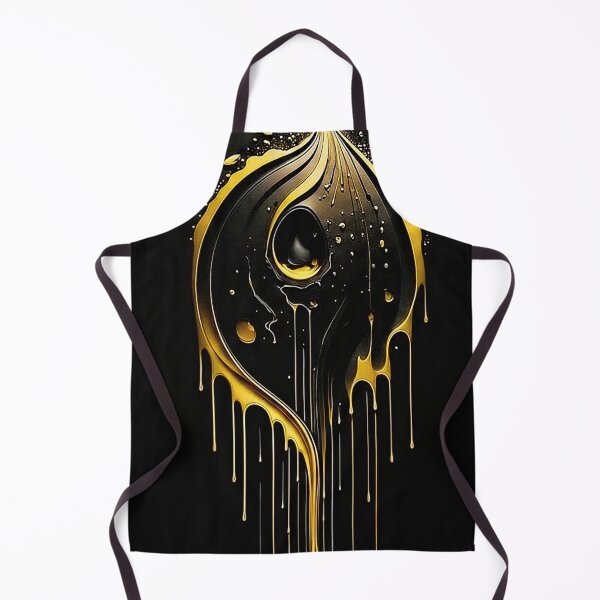 Item preview, Molten Gold Teardrop Abstract Black Art designed and sold by RAGANADesign.