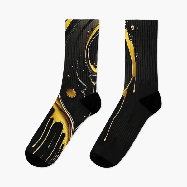 Item preview, Molten Gold Teardrop Abstract Black Art designed and sold by RAGANADesign.