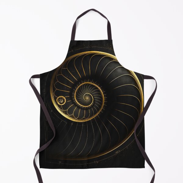 Item preview, Minimal Gold Nautilus Spiral Black Art designed and sold by RAGANADesign.