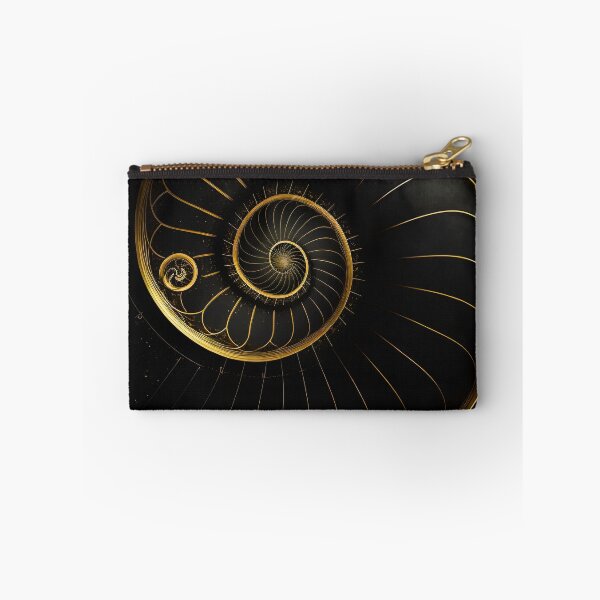 Item preview, Minimal Gold Nautilus Spiral Black Art designed and sold by RAGANADesign.