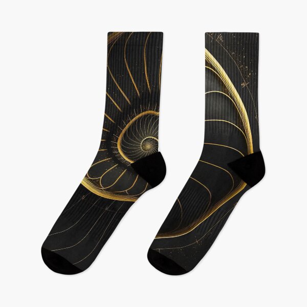 Item preview, Minimal Gold Nautilus Spiral Black Art designed and sold by RAGANADesign.