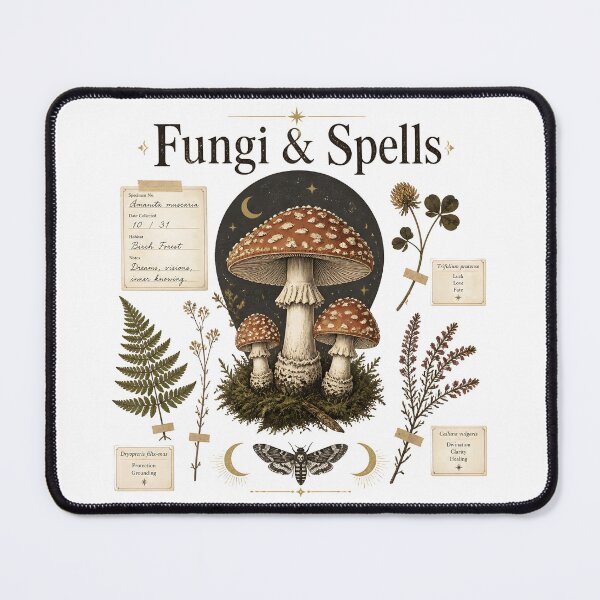 Item preview, Fungi & Spells Vintage Herbal Study designed and sold by OliviaHayesArt.