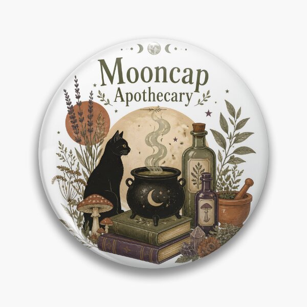 Item preview, Mooncap Apothecary Botanical Collage designed and sold by OliviaHayesArt.