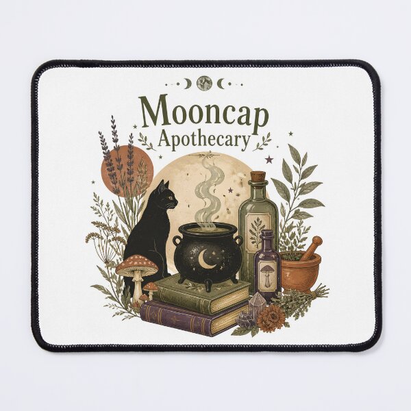 Item preview, Mooncap Apothecary Botanical Collage designed and sold by OliviaHayesArt.