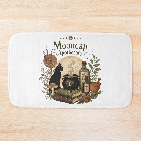 Item preview, Mooncap Apothecary Botanical Collage designed and sold by OliviaHayesArt.