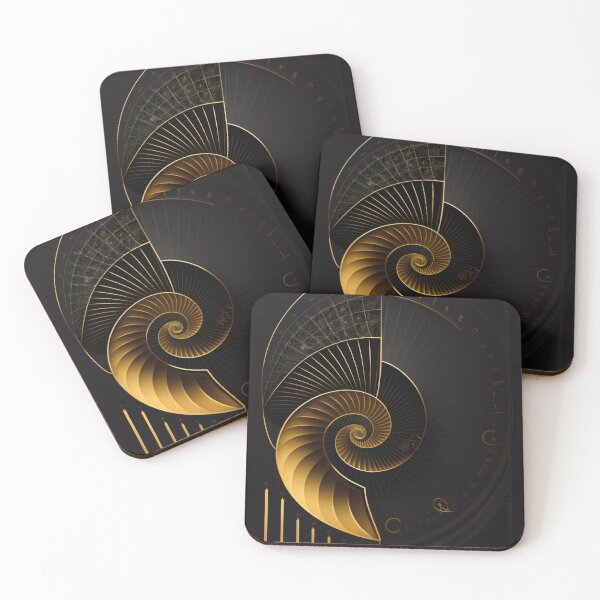 Item preview, Gold Nautilus Measurement Chart Dark Art designed and sold by RAGANADesign.