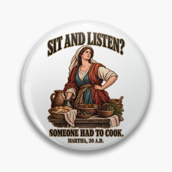 Item preview, Sit And Listen? Someone Had To Cook - Martha 30 A.D. Funny Bible Dark Humor designed and sold by Neurospicy Trolls.