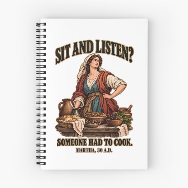 Item preview, Sit And Listen? Someone Had To Cook - Martha 30 A.D. Funny Bible Dark Humor designed and sold by Neurospicy Trolls.