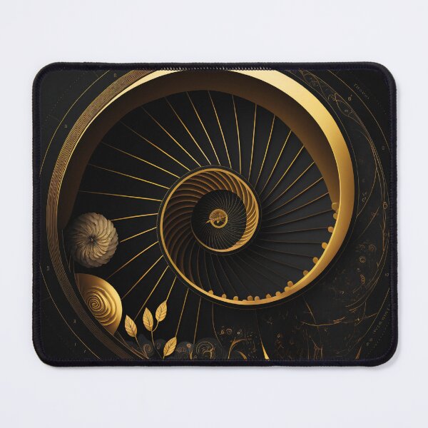 Item preview, Golden Spiral Botanical Circle Dark Art designed and sold by RAGANADesign.