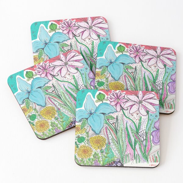 Item preview, Hand Drawn Colorful Garden Flowers designed and sold by Anna  Mills.