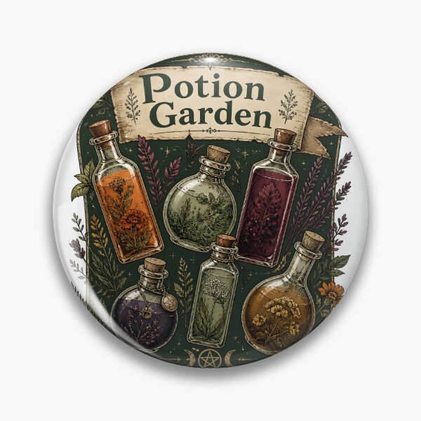 Item preview, Potion Garden Six Bottles of Herbal Magic designed and sold by OliviaHayesArt.
