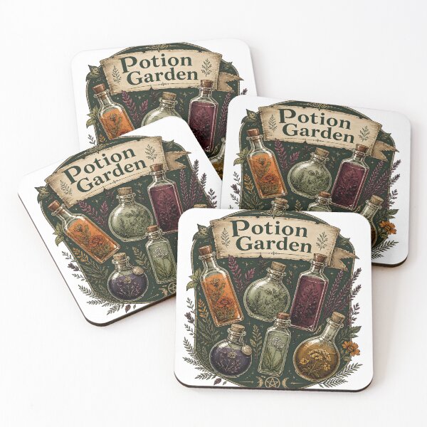Item preview, Potion Garden Six Bottles of Herbal Magic designed and sold by OliviaHayesArt.