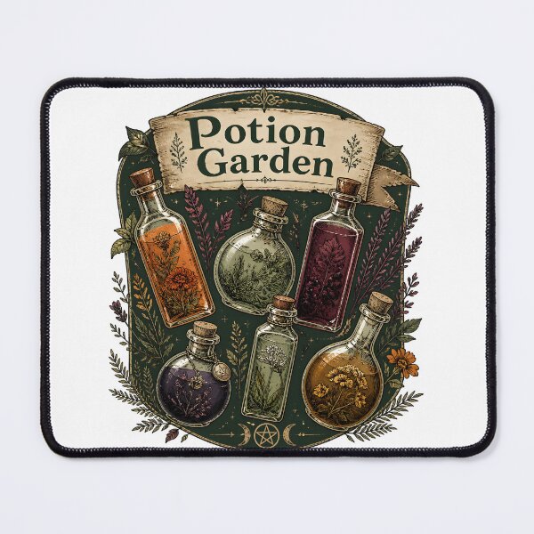 Item preview, Potion Garden Six Bottles of Herbal Magic designed and sold by OliviaHayesArt.