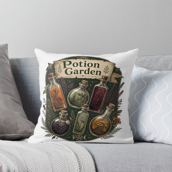 Item preview, Potion Garden Six Bottles of Herbal Magic designed and sold by OliviaHayesArt.