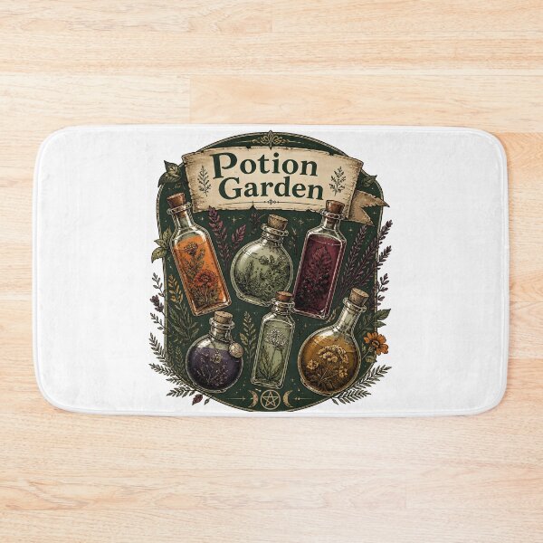 Item preview, Potion Garden Six Bottles of Herbal Magic designed and sold by OliviaHayesArt.