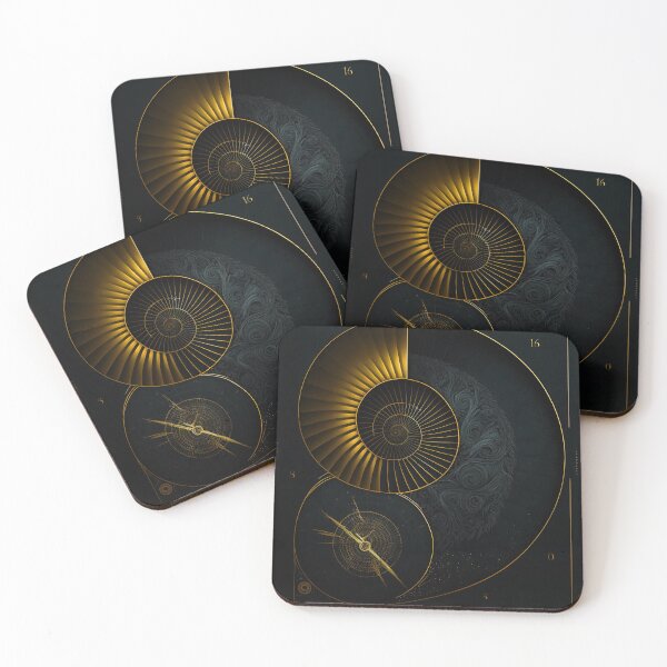 Item preview, Gold Compass Nautilus Astronomical Dark Print designed and sold by RAGANADesign.