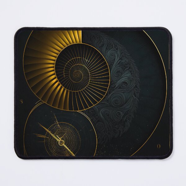 Item preview, Gold Compass Nautilus Astronomical Dark Print designed and sold by RAGANADesign.