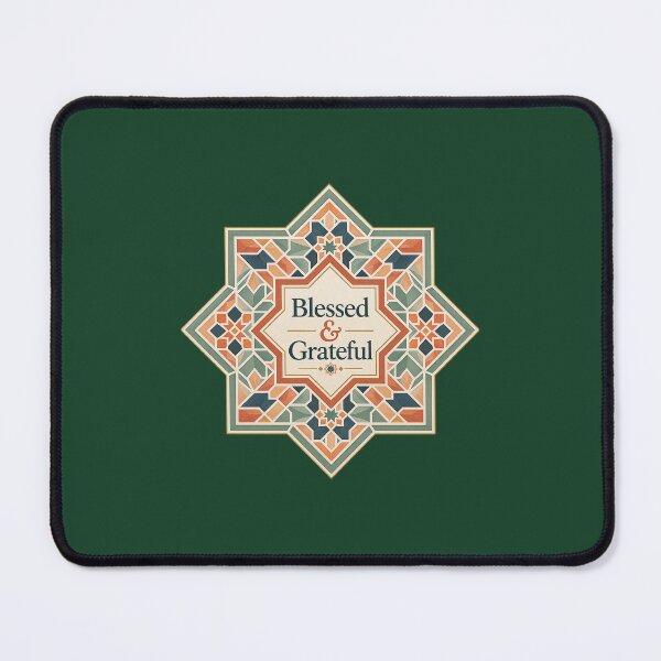 Item preview, Blessed & Grateful | Islamic Geometric 8-Point Star Mandala in Pastel Terracotta designed and sold by BRWAS.