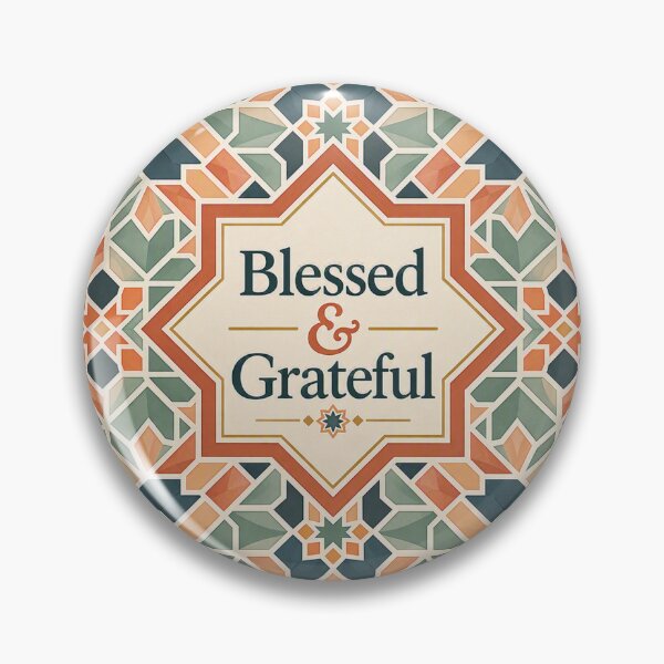 Item preview, Blessed & Grateful | Islamic Geometric 8-Point Star Mandala in Pastel Terracotta designed and sold by BRWAS.