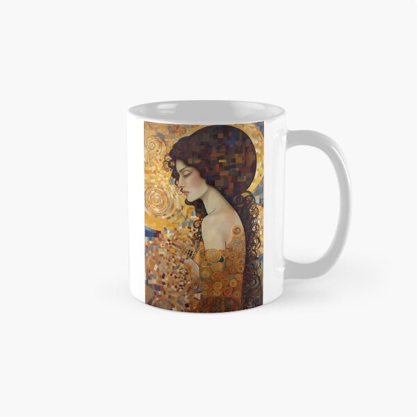 Item preview, Gold Spiral Mosaic Woman Dreaming Portrait designed and sold by RAGANADesign.