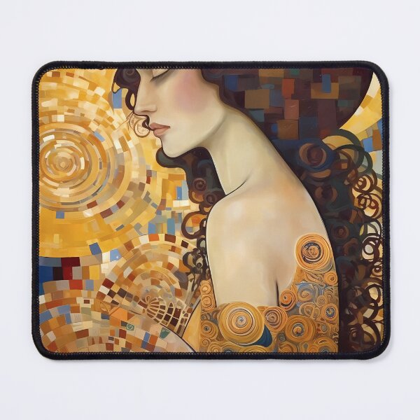 Item preview, Gold Spiral Mosaic Woman Dreaming Portrait designed and sold by RAGANADesign.