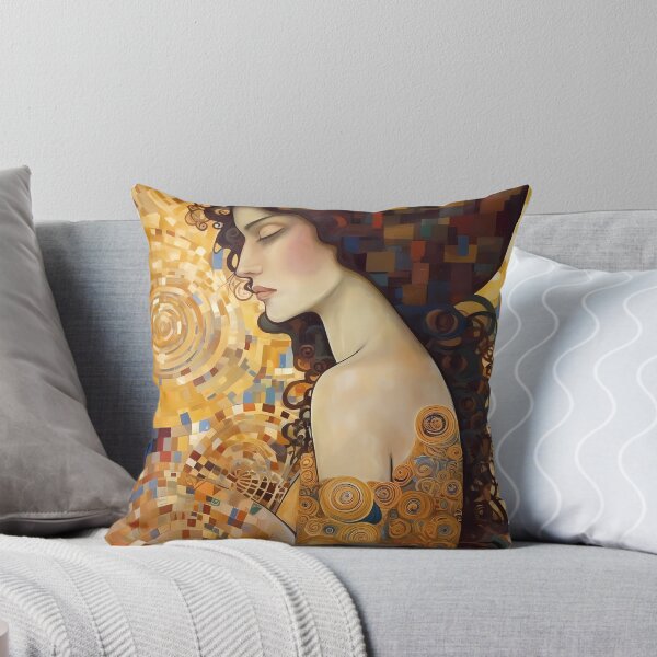Item preview, Gold Spiral Mosaic Woman Dreaming Portrait designed and sold by RAGANADesign.