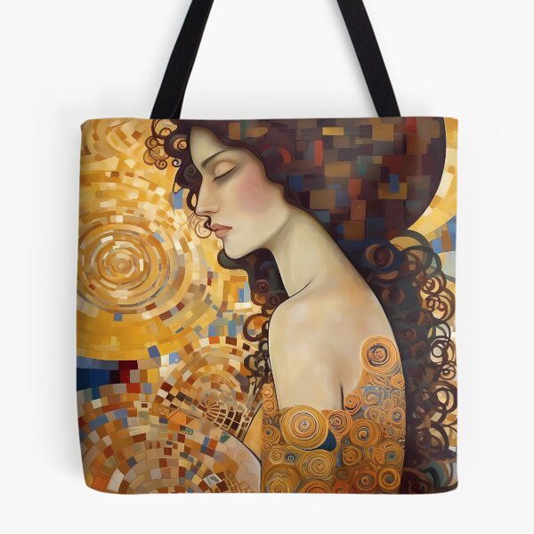 Item preview, Gold Spiral Mosaic Woman Dreaming Portrait designed and sold by RAGANADesign.