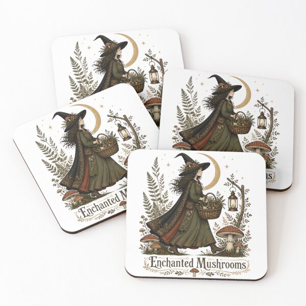 Item preview, Enchanted Mushrooms Cottage Witch in the Wild designed and sold by OliviaHayesArt.