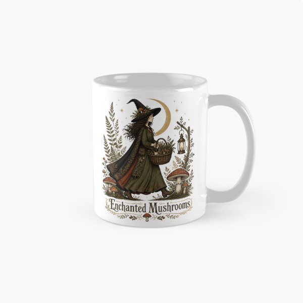 Item preview, Enchanted Mushrooms Cottage Witch in the Wild designed and sold by OliviaHayesArt.