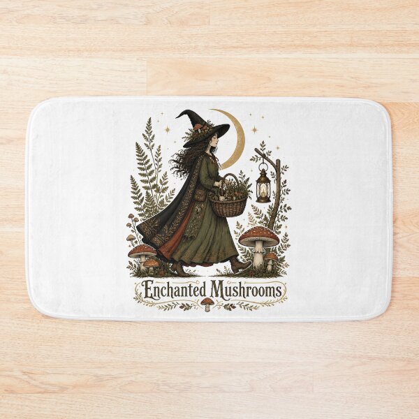 Item preview, Enchanted Mushrooms Cottage Witch in the Wild designed and sold by OliviaHayesArt.
