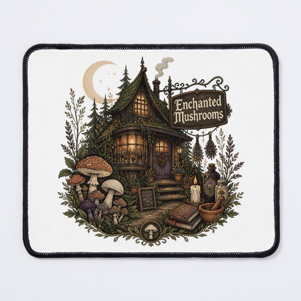 Item preview, Enchanted Mushrooms A Potion Shop in the Woods designed and sold by OliviaHayesArt.