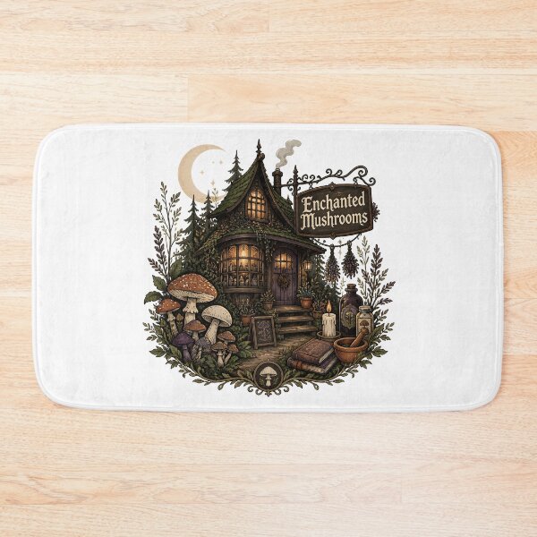 Item preview, Enchanted Mushrooms A Potion Shop in the Woods designed and sold by OliviaHayesArt.