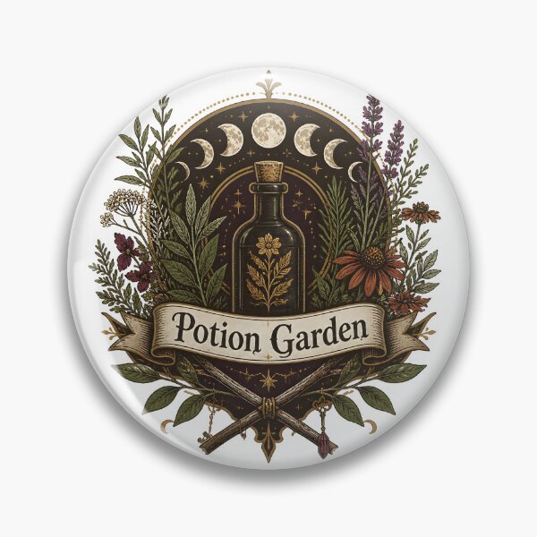 Item preview, Potion Garden Botanical Witch Emblem designed and sold by OliviaHayesArt.