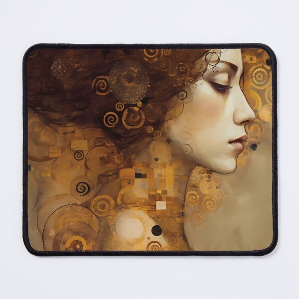 Item preview, Amber Mosaic Woman Profile Ochre Portrait designed and sold by RAGANADesign.