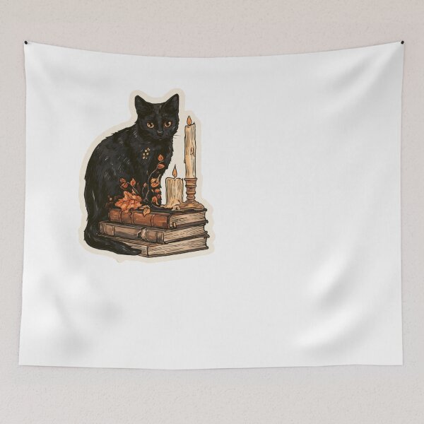 Item preview, Black Cat Books Candles Fall Witchy Aesthetic designed and sold by NicolasGlowArt.