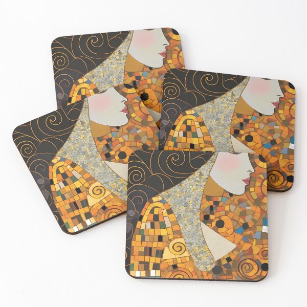 Item preview, Golden Tile Mosaic Woman Blue Eye designed and sold by RAGANADesign.