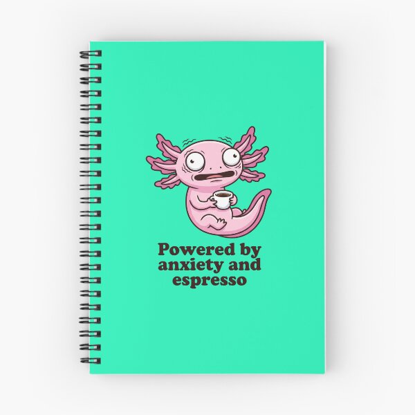 Item preview, Funny Overcaffeinated Axolotl: Powered By Anxiety And Espresso Meme designed and sold by MarCinu Art.