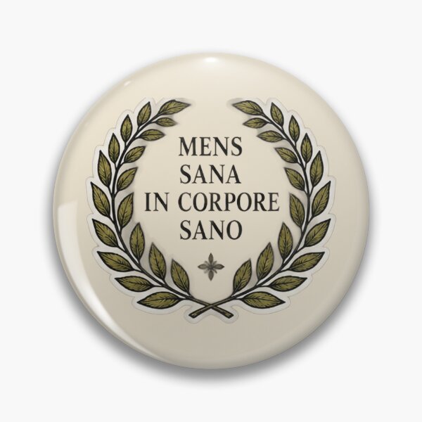 Item preview, Mens Sana In Corpore Sano Sticker | Healthy Mind Healthy Body Laurel Wreath Latin Quote designed and sold by MetaModel Editions.