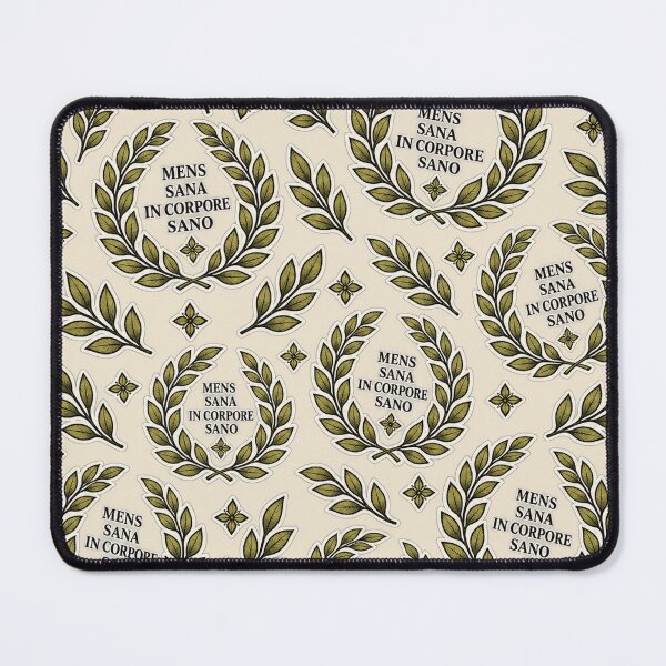 Item preview, Mens Sana In Corpore Sano Sticker | Healthy Mind Healthy Body Laurel Wreath Latin Quote designed and sold by MetaModel Editions.