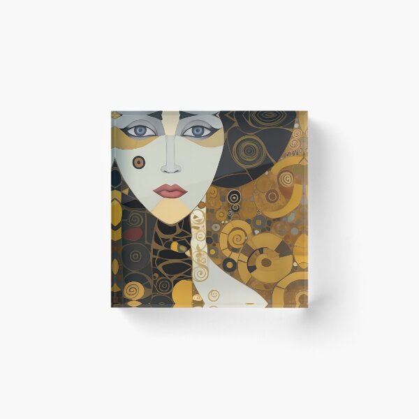 Item preview, Stylised Gold Mosaic Woman Face Portrait designed and sold by RAGANADesign.