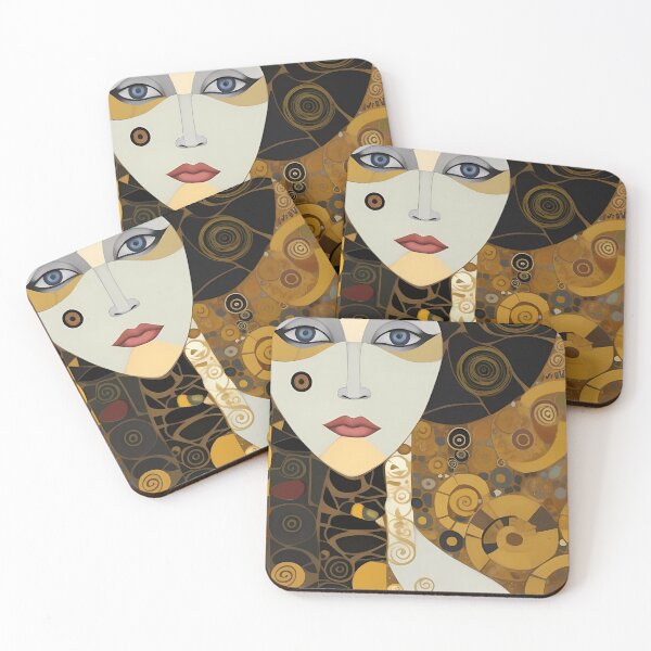Item preview, Stylised Gold Mosaic Woman Face Portrait designed and sold by RAGANADesign.