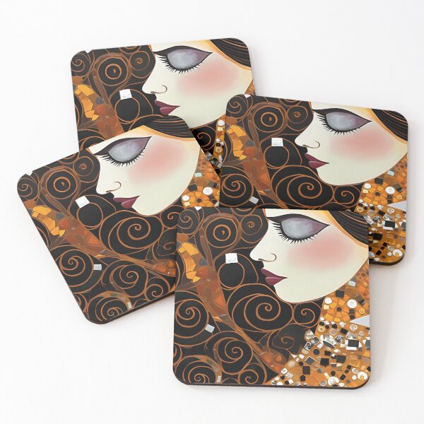 Item preview, Black Gold Swirl Woman Eye Portrait designed and sold by RAGANADesign.