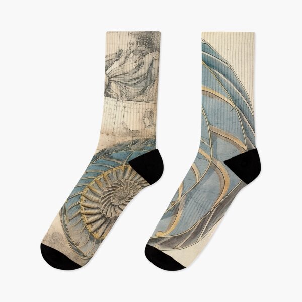 Item preview, Teal Nautilus Renaissance Manuscript Spiral Art designed and sold by RAGANADesign.