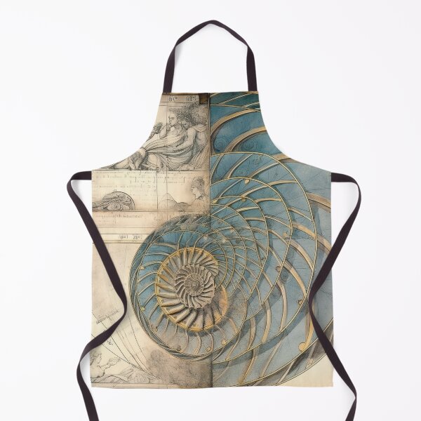 Item preview, Teal Nautilus Renaissance Manuscript Spiral Art designed and sold by RAGANADesign.