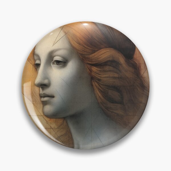 Item preview, Renaissance Woman Profile Golden Geometry Portrait designed and sold by RAGANADesign.