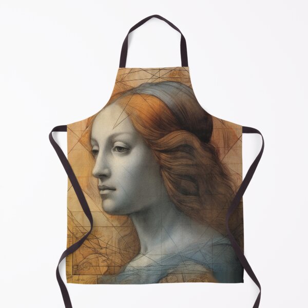 Aperçu de l'œuvre Portrait de profil de femme de la Renaissance selon la géométrie dorée créée et vendue par RAGANADesign.